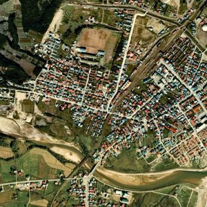 1976년의 기코나이역과 주변 약 1km 범위