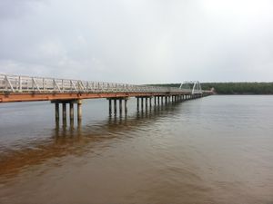 나카노시마 유보도교(저 멀리 보이는 나카노시마 브리지 파크로 연결)