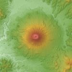 요테이산 화산의 지형도