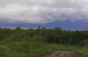 쿠나시르섬에서 바라본 시레토코 반도(9월)