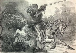 19세기의 풍자만화에서 잭 프로스트가 미국 남북 전쟁의 소장으로 묘사되어 있다