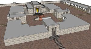 3차원 컴퓨터 모델로 묘사된 솔로몬 성전의 안뜰과 건물 모습