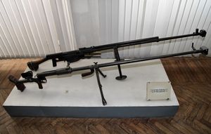 데그챠레프 PTRD1941(앞)과 나란히 전시된 PTRS(뒤)