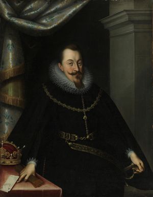 요셉 하인츠 더 엘더의 그림(1605)에 묘사된 폴란드 지그문트 3세의 초상