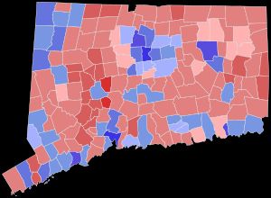 자치체별 일반 선거 결과. 파란색 음영은 라몬트의 승리, 빨간색은 스테파노프스키의 승리를 나타낸다.