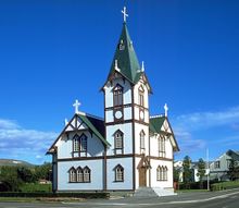 후사비크(Húsavík)의 후사비크르키르캬(Húsavíkurkirkja) 교회