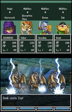 DS 버전은 전투를 묘사하기 위해 두 화면을 모두 사용한다.