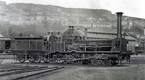 스위스 북부 철도에서 사용된 기관차 (1868년 사진)