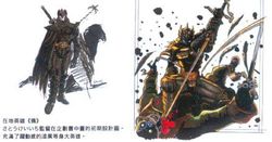 사토 감독은 타츠노코 프로덕션에 이 컨셉 아트를 제시하면서 어두운 영웅을 구상했다.