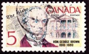 캐나다 우체국에서 발행한 조지 브라운 우표