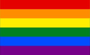 LGBTQ 커뮤니티의 상징인 무지개 깃발