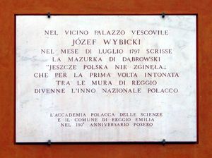 이탈리아 레조 에밀리아에 있는 기념 명판