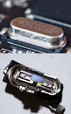 석영 결정의 내부