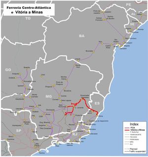 페로비아 센트로-아틀란티카 및 비토리아 아 미나스 철도
