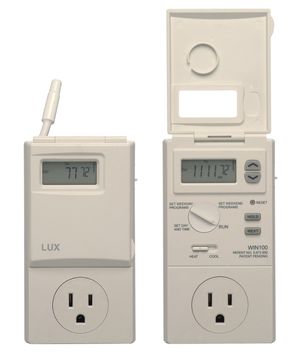 럭스 프로덕츠 WIN100 난방 및 냉방 프로그래밍 가능 콘센트 온도 조절기