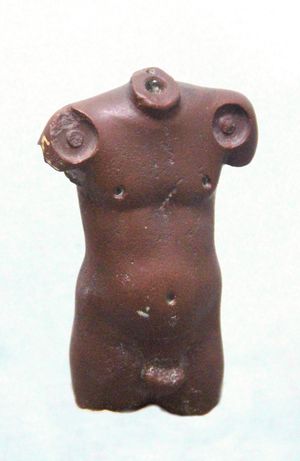 붉은 벽옥으로 조각된 남성 토르소, 청동기 시대, 하라파, 인더스 문명, 파키스탄