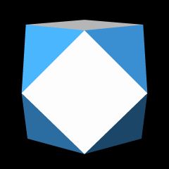 정팔면체, 유사이십면체, 깎은 정육면체 사이의 진행. 깎은 정육면체는 모서리(면은 제외)가 굳어 있어도 이런 식으로 구부러질 수 있다.