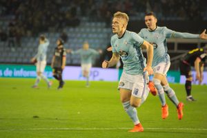 셀타 비고 선수들이 에스파뇰과의 경기 중