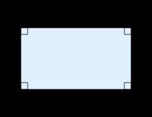 A rectangle with length and width labelled