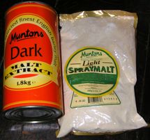 홈브루잉 맥아 추출물: 캔에 담긴 액체와 분무 건조