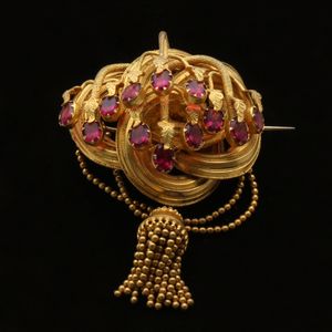 19세기 알만딘 석류석 브로치