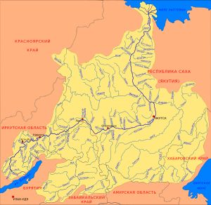 알단강이 오른쪽에 있는 레나강 유역