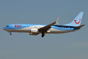 현재 도색을 한 TUI fly 독일의 보잉 737-800 항공기