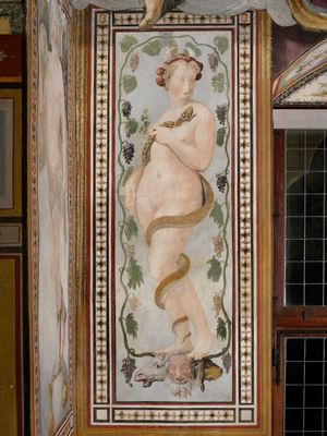 달의 헤카테, 프레스코화 by 프란체스코 데 로시, c. 1543–1545)