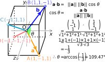 점곱을 이용한 중심각 계산