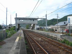 후쿠자키 방면에서 바라본 승강장