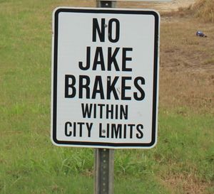 조지아 주 언딜라의 제이크 브레이크 금지 표지판