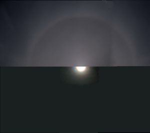 暈(상단)과 광환(하단)의 크기 비교