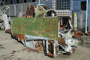 항공기·지상 기술 박물관에 전시된 B-33 중앙 동체