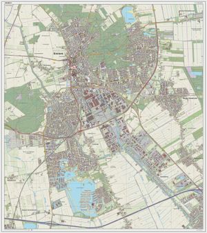 2014년 3월 엠멘(읍)의 네덜란드 지형도