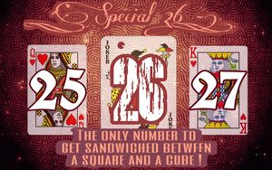 숫자 26의 특성을 묘사하도록 디자인된 포스터