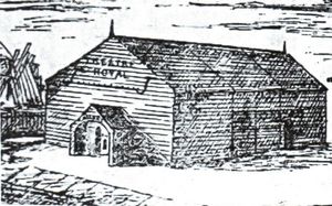 세인트헬렌스 최초의 시어터 로열. 브리지 스트리트의 러닝 호스 펍 뒤에 위치한 나무 창고형 건물