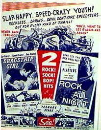 드래그스트립 걸과 록 올 나이트의 더블 피처 포스터는 그라인드하우스의 아이디어를 촉발시켰다.