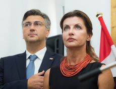 안드레이 플렌코비치 크로아티아 총리와 함께 (2018년 8월 20일)