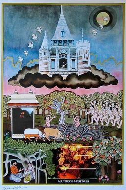 톰 윌크스의 "All Things Must Pass" 오리지널 포스터 디자인. 상단 일부는 "What Is Life" 싱글의 미국 그림 소매에 사용되었다.