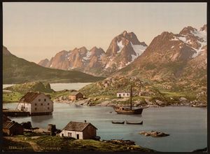 1890년에서 1900년경 촬영된 "Raftsund, Lofoten, Digermulen, Norway"