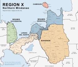 북민다나오 지방 지도