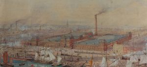 1875년의 배로 황마 공장 그림