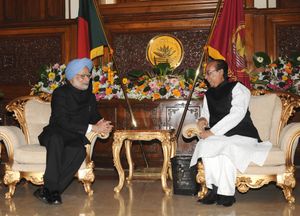 라만과 인도 총리 만모한 싱 2011년 9월 7일 다카에서