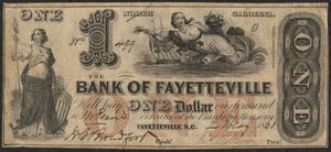 1861년 페이엣빌 은행의 1달러 지폐