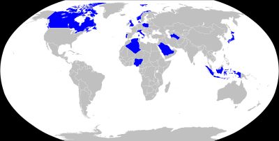 현재 AW101 운용 국가 지도