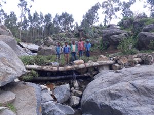 에티오피아 Maygwa의 돌로 된 통나무 사방댐