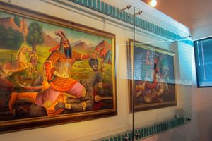 페르도우시의 묘에 있는 로스탐 그림