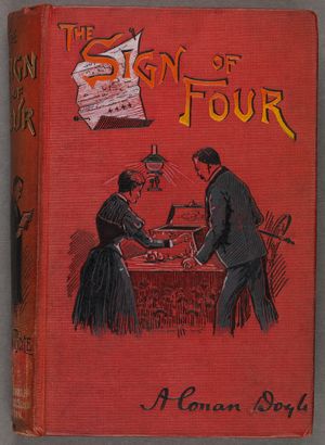 1892년 단행본 네 개의 서명 양장본 표지