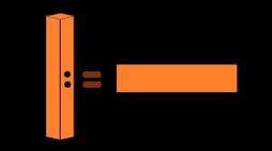 드릴구멍으로 장부이음을 구현한 예시 - 이중 핀을 사용한 장부이음 응용