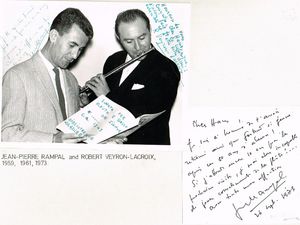 랑팔과 베이론-라크루아 1959년, 한스 아들러가 기획한 세 번의 호평을 받은 남아프리카 음악 투어 중 첫 번째 투어를 기념하는 사진.